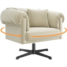 Fauteuil Salon Moderne, Fauteuil Chambre avec Accoudoirs Rembourr��s et Coussin