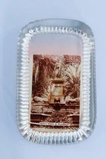 Vintage Glass Paperweight Napoleon Statue Birth Place Ajaccio Corsica