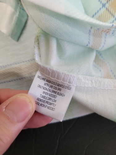 New York Laundry Button Up Shirt Blouse Tie Front Mint Green Plaid Womens 3X - Picture 12 of 12