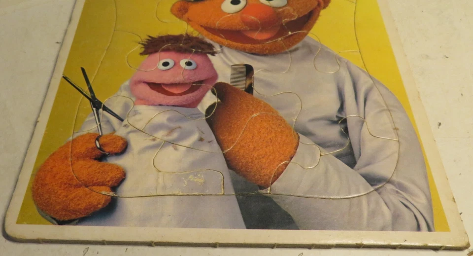 复古纸板 1979 年惠特曼芝麻街框托盘拼图 Ernie Barber GUC — 第 3/4 张图片