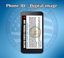 DIGITAL ID / PHONE ID FOR SERVICE DOG ESA DOG