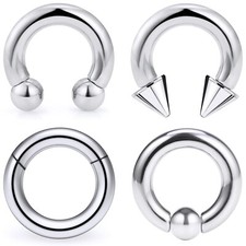 6G 8G Large Septum Ring Piercing PA Ring Hypoallergenic 316L Surgical Steel S...