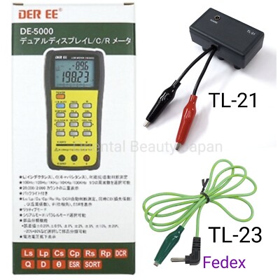 DER EE DE-5000 High Accuracy Handheld LCR Meter TL-21 TL-23 Set