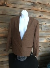 Vtg LARRY LEVINE Career Tweed Wool Rust Brown Blazer Sz Medium READ