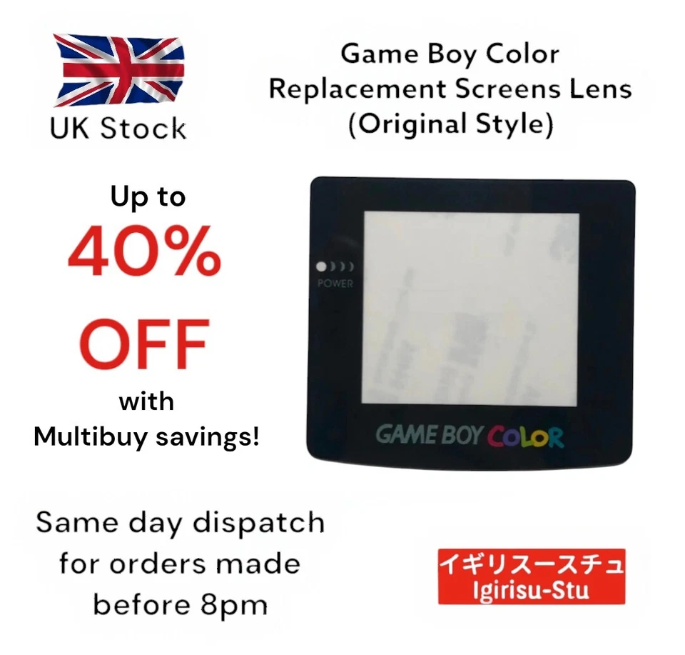 IGIRISU-STU Game Boy Color/Gameboy Colour Replacement Plastic Screen Lens GBC