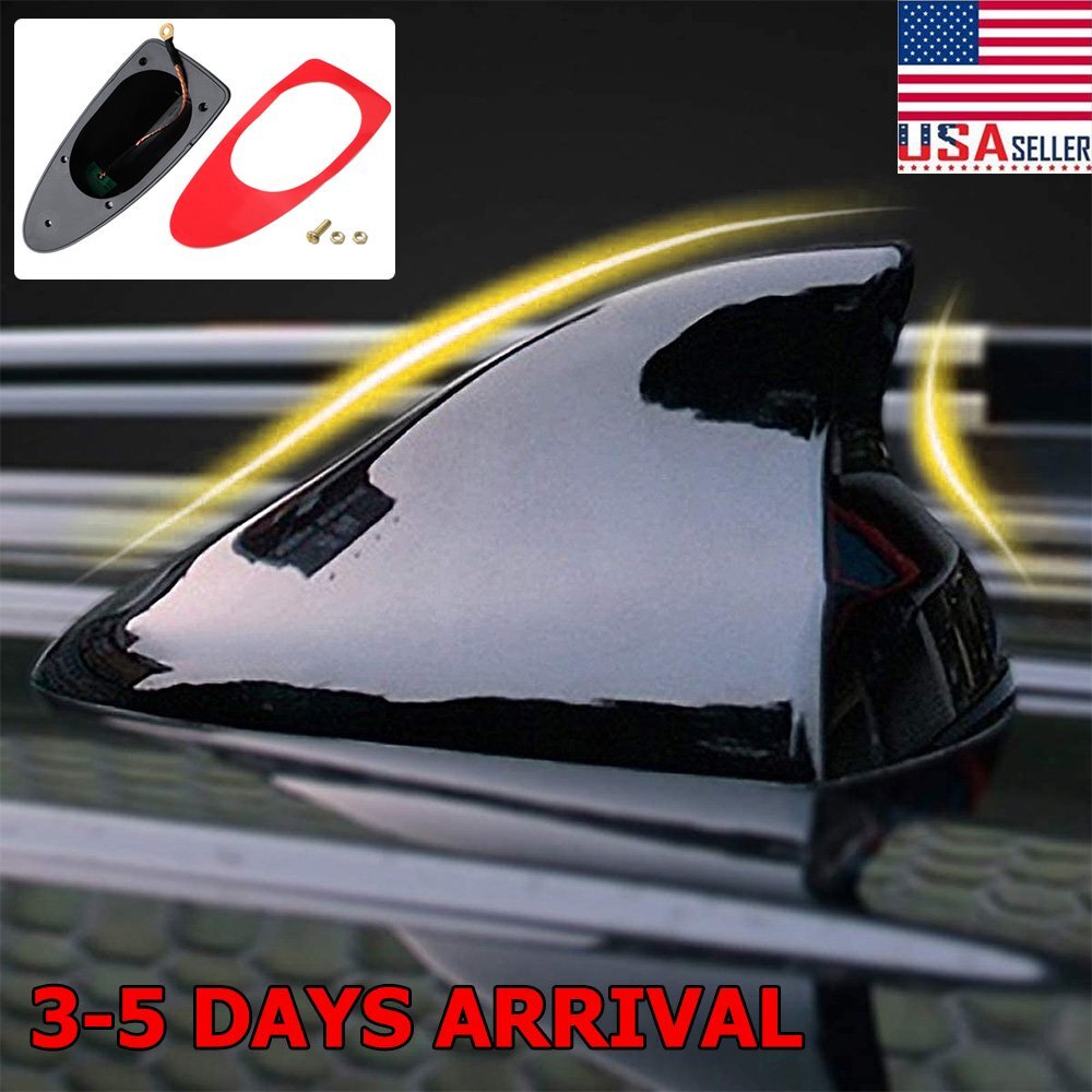 Shark Fin Car Antenna FM AM Black Roof Signal Booster Aerial-image