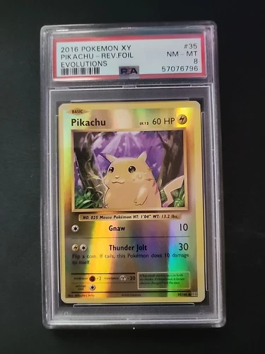 PSA 8 Pokémon TCG Pikachu Evolutions XY #35/108 Reverse Holo 2016 English