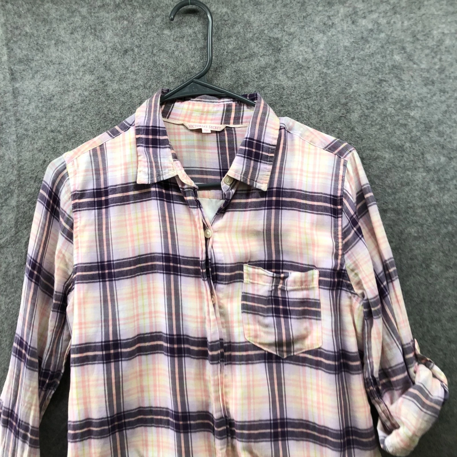 UNDERCOVER Abito camicia pigiama Victoria's Secret donna 4 rosa quadri cravatta vita accappatoio salotto