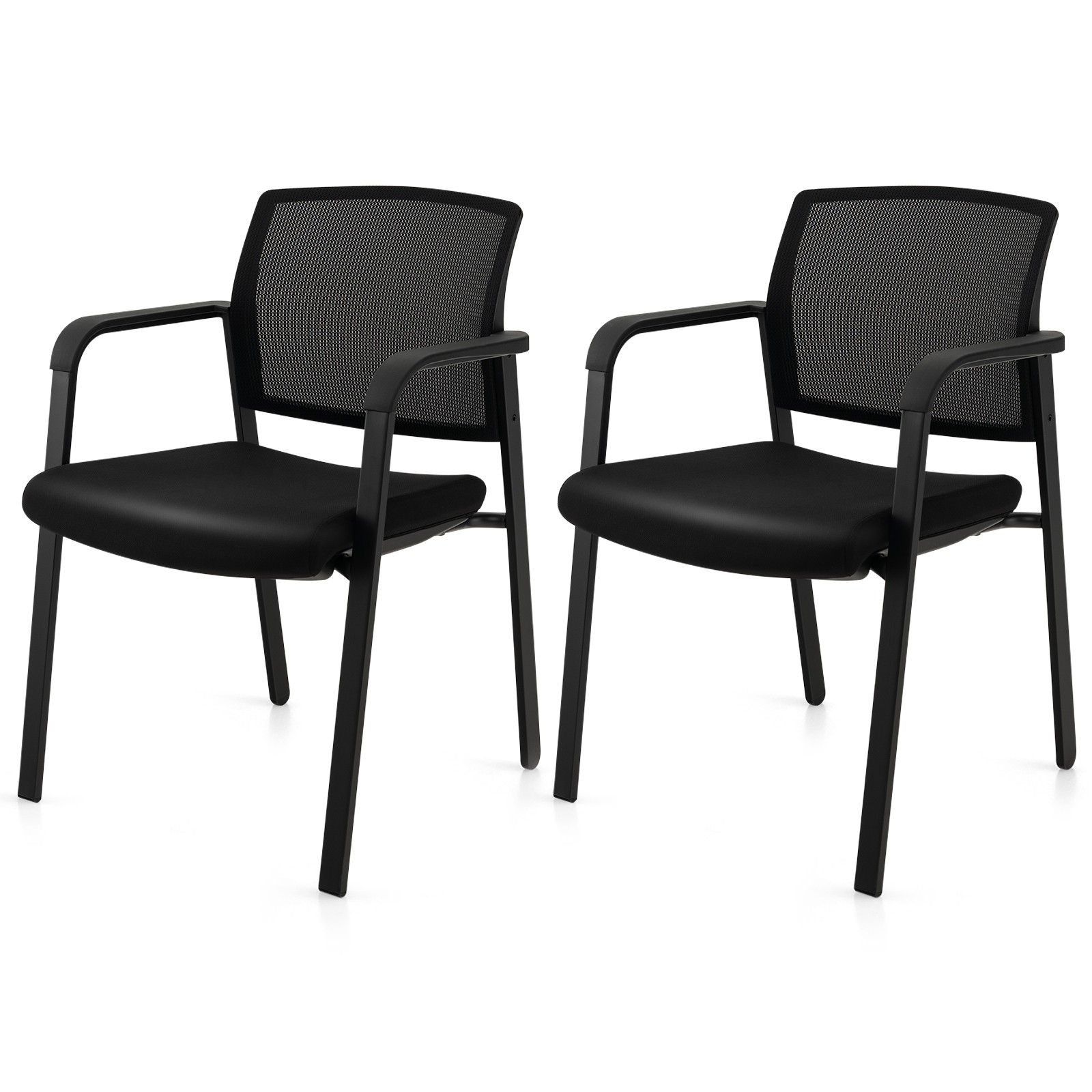 S Set Of 2 Stackable Office Guest Mesh Chairs For Waiting Ro