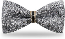 Mens Rhinestone Bow Tie Pre-Tied Bow Ties for Men Adjustable Sparkle Sequin Bowt