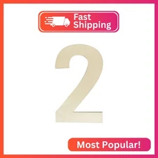 Wooden Numbers 12 Inch, Large Wooden Number 2 Shapes Cutouts Big Blank Unfinishe