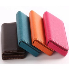PU Leather Business Card Holder   Professional Pocket Wallet w/ Magnetic Closure