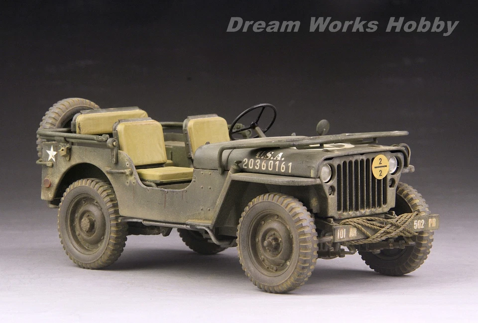 Award Winner Re-Built Large 1/18 Diecast Jeep Willys 502PIR.101 Airborne D-Day - Image 3 of 4