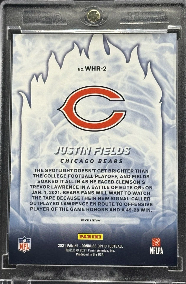 Justin Fields RARE ROOKIE RC REFRACTOR INVESTMENT CARD PANINI JETS MINT - Image 2 of 2