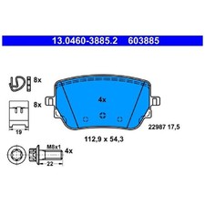 Satz Bremsbeläge Bremsklötze hinten für Mercedes CLA C118 X118 EQA id50892