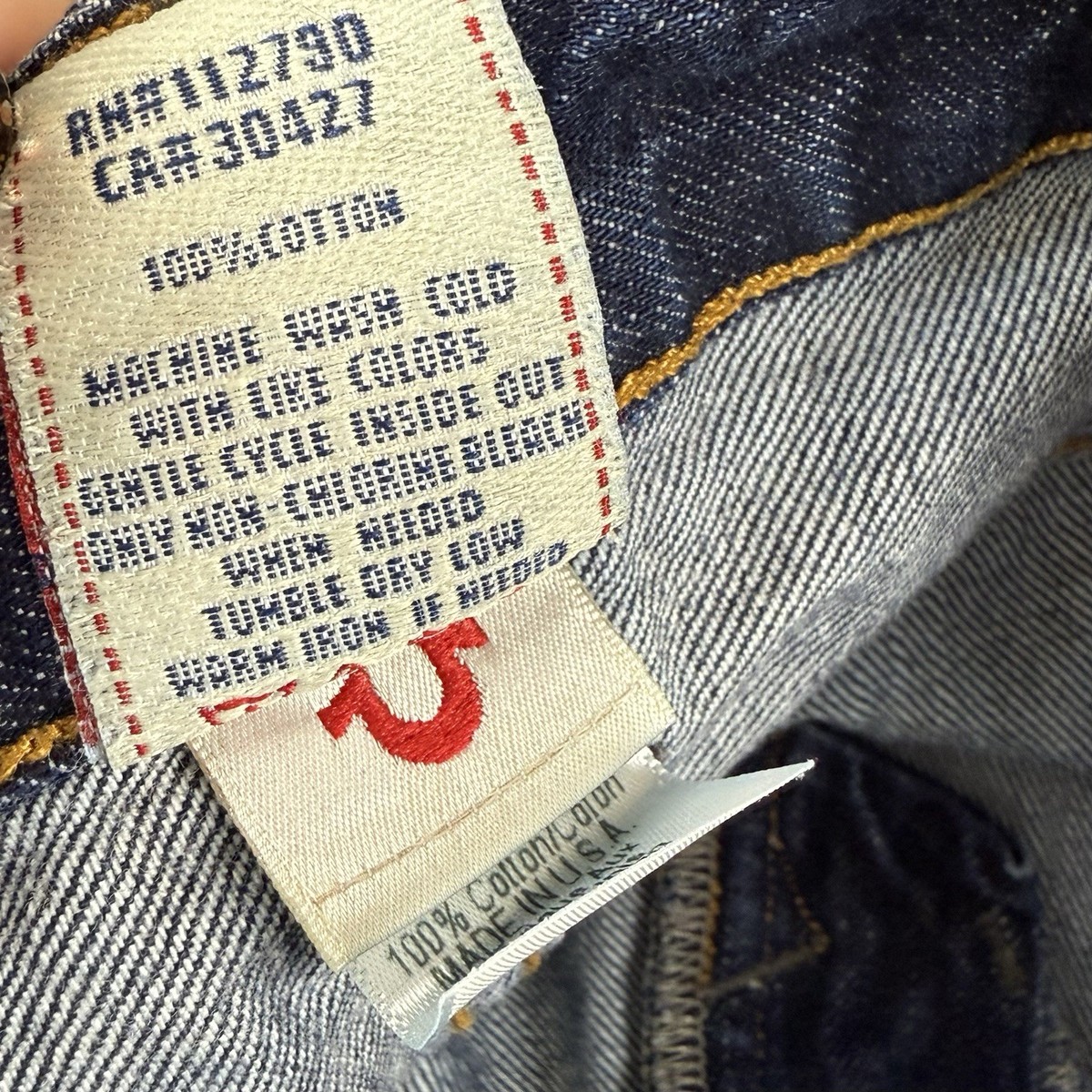 True Religion Jeans Womens Size 26 Dark Wash Distressed Button Fly