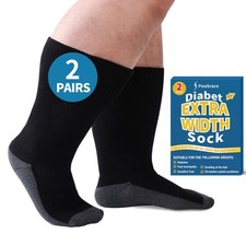 2 Pairs Wide Diabetic Socks for Men Women Plus Size,Lymphedema Socks for Swollen