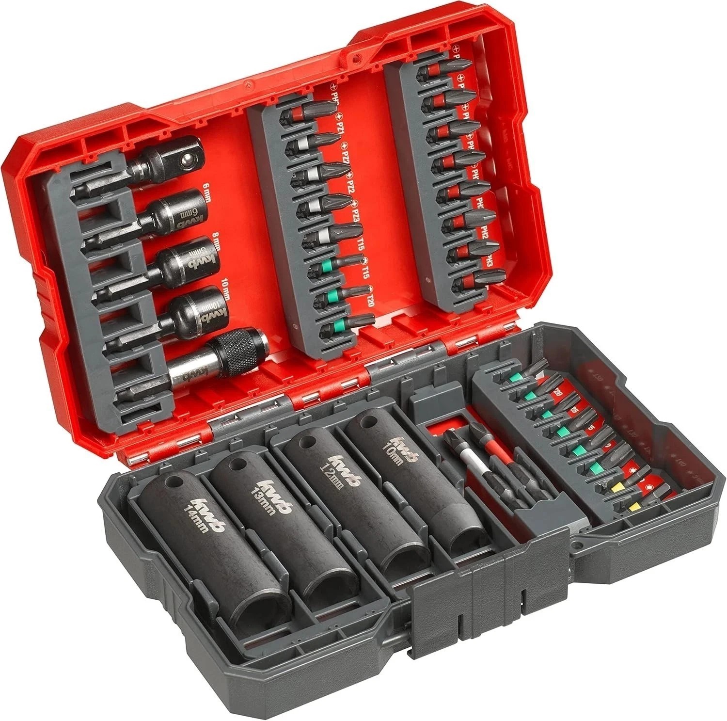 KWB 35pc Drill Bit Set Philips Hex Socket Impact Magnetic Quick Change 109020