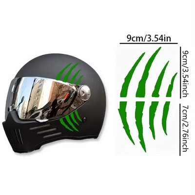 HELM AUFKLEBER KRATZER KRALLEN BELVA FARBE GRÜN STICKER MOTORRAD MONSTER