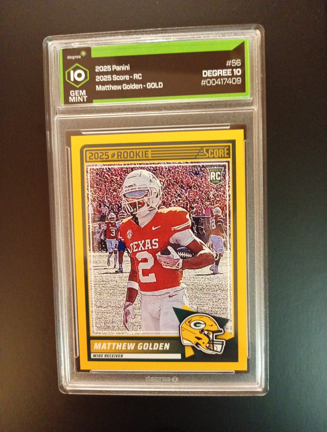 2025 Score - Rookies Matthew Golden #56 (RC) Gold Boarder Parallel