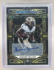 Kendre Miller 2023 Panini Obsidian #171 Electric Etch Yellow Auto RC /10
