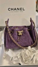 Chanel 25 Hobo Bag Mini in a Rue Cambon white box.Cruise S/S 26  Purple Suede. 