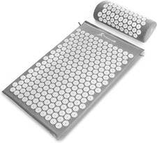 fit Acupressure Mat and Pillow Set for Back/Neck Pain Relief and Muscle Relaxati