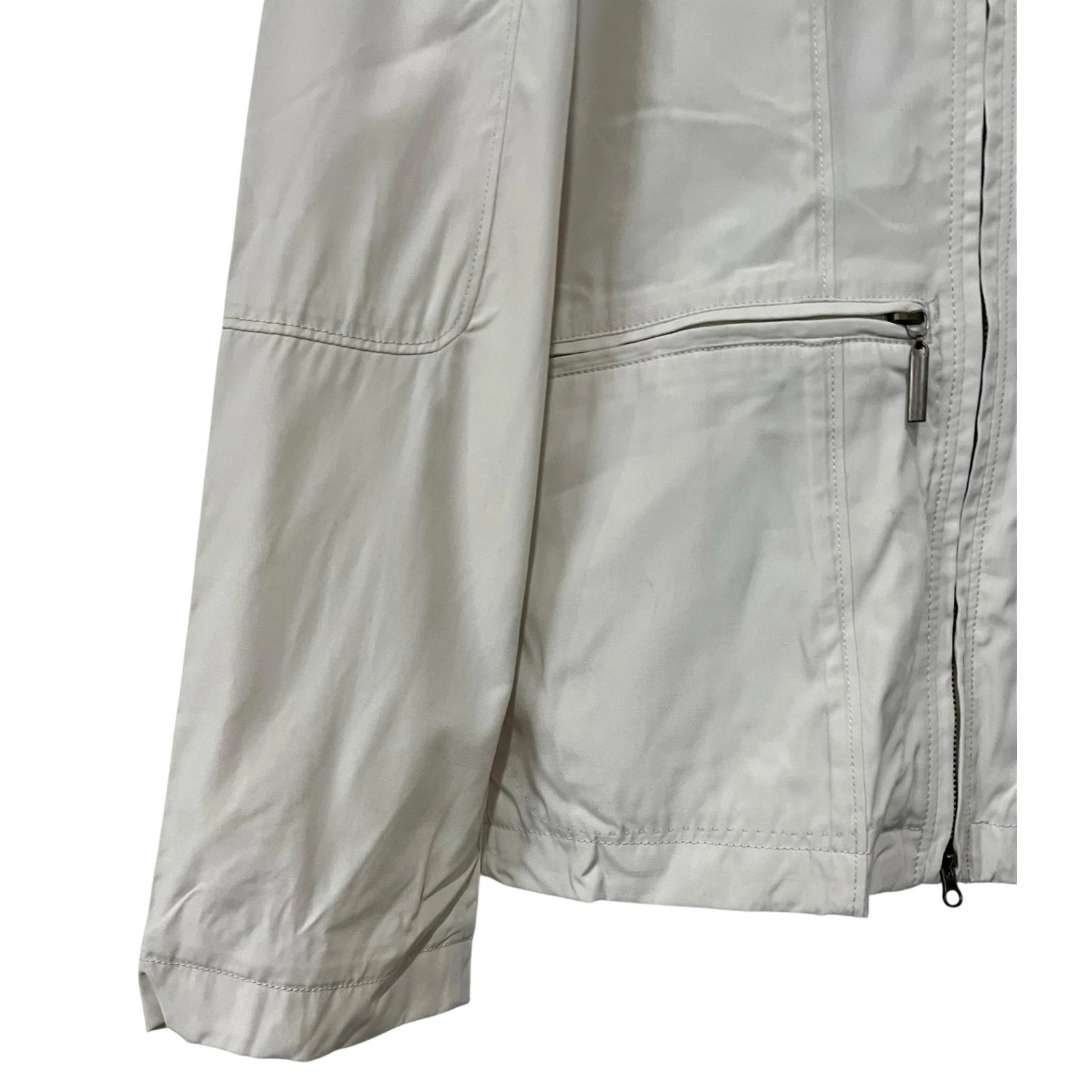 Finn Flare Mens Jacket Cream Full Zip Stand-Up Collar Zip Pockets European Sz S - product detail image 4