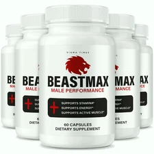 (5 Pack) Beast Max for Men, BeastMax Advanced Male Health Support Formula