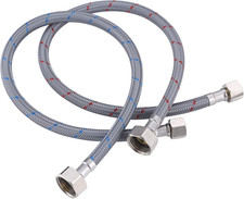Faucet Supply Lines, 12" Length Bathroom Kitchen Faucet Connector Braided Nylon