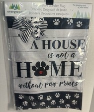 House With Paw Prints Garden Flag Outdoor