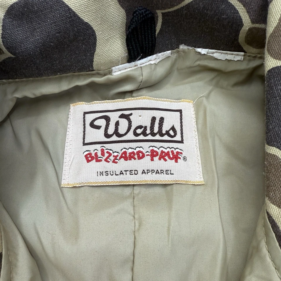 复古墙面暴雪-普鲁夫工作服男式 XL 绝缘鸭迷彩狩猎美国 80 年代 — 第 3/4 张图片