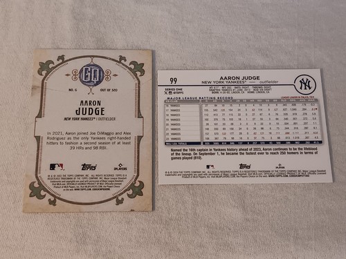 2022 & 2024 AARON JUDGE GYPSY QUEEN #6 & TOPPS #99. NEW YORK YANKEES - Picture 6 of 6