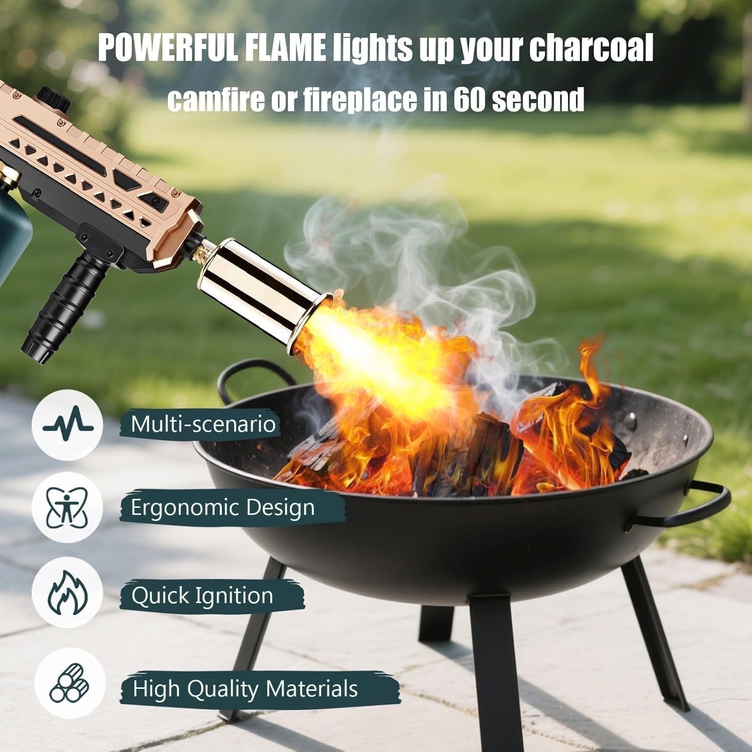 (Gas Tank Not Included)Flame Spray Gun Propane Cooking Torch