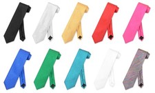 Vesuvio Napoli Men's NeckTie Solid Metallic Color Design Men's Neck Tie