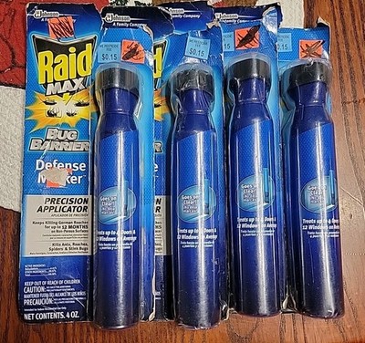 4pk- Raid Max Bug Barrier Defense Marker, Roaches, Ants, Spiders, Stinkbugs 4oz