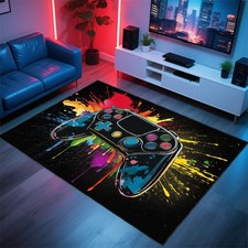 Vesocro Gaming Rug for Room,3x5 ft Non-Slip Cool Gamer Rugs for Bedroom Livin...