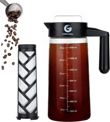 Cold Brew Coffee Maker - 47 Oz Iced Tea and Iced Coffee Maker and Pitcher with B