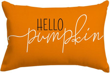 Fall Pillow Covers 12x20 Hello Pumpkin Pillows Decorative Throw Pillows,Lumbar O