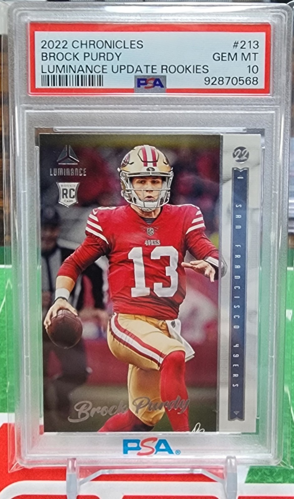 Brock Purdy Panini Chronicles Luminance Update Rookies #213 Base