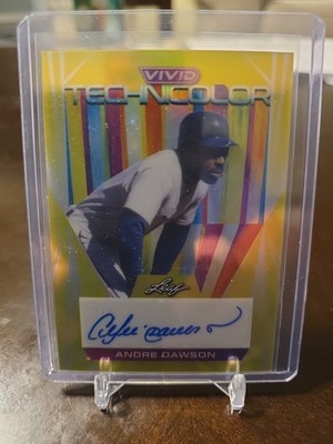 2022 Leaf Vivid Technicolor GOLD AUTO Andre Dawson CUBS #d 16/50
