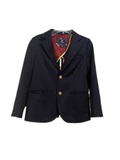 CREWCUTS Ludlow 100 Wool Blazer Youth Sz 10 Navy Blue Jacket Two Gold Button