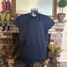 VTG Valentino Navy Buttons Front Pocket Short Sleeve Mini Dress Made in Italy