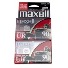 NEW 2-Pack Maxell UR 90 Normal Bias Cassette Tapes Ninety Minutes