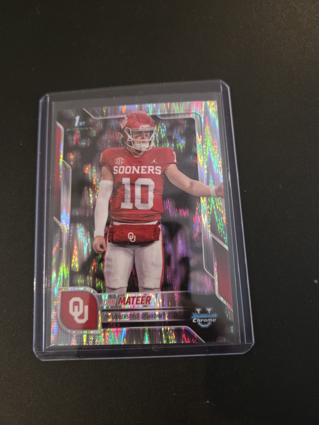 2025 Bowman U Chrome John Mateer 1st Bowman Stealth Refractor Oklahoma Sooners!