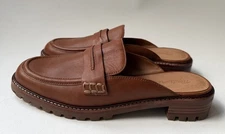 Madewell The Corinne Dried Maple Leather Lugsole Loafer Mule Style NF191 Size 9