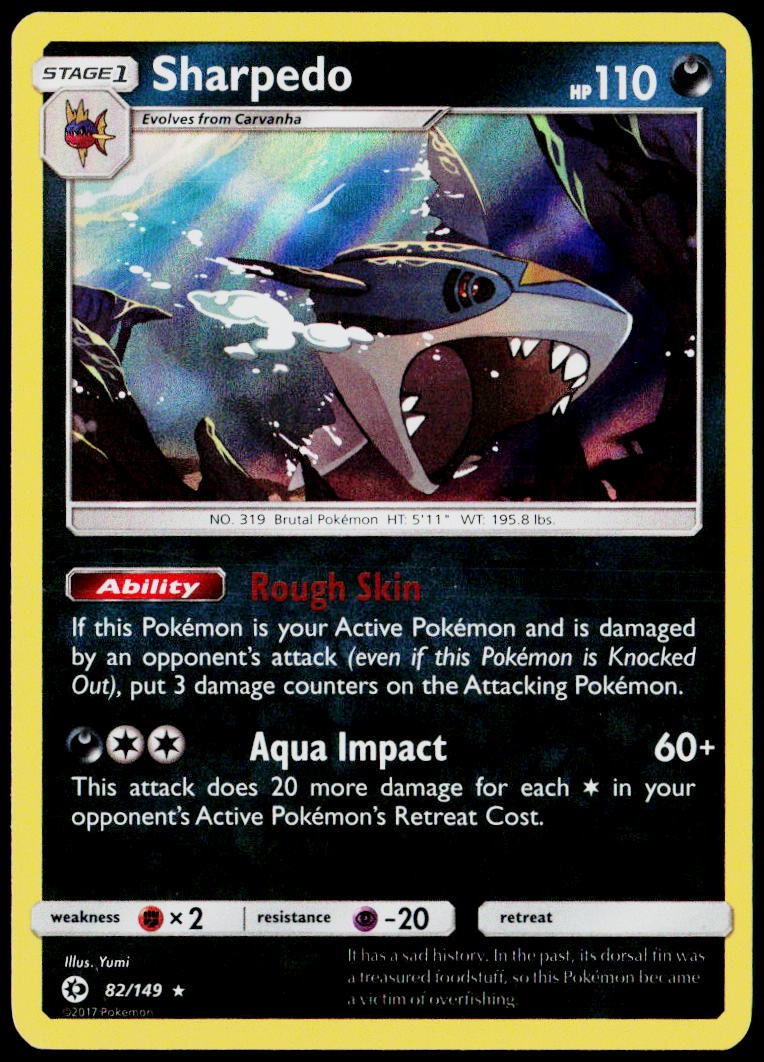 Sharpedo 82/149 SM Base Set LP Holofoil