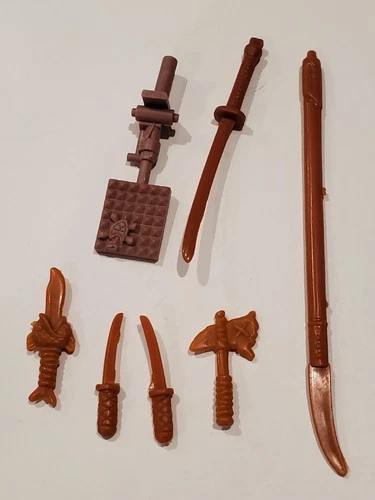 TMNT weapons lot 1988 Playmates Toys vintage Brown knives