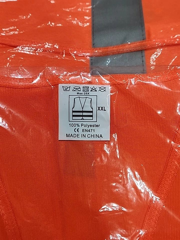 BRAND NEW!! LOT OF 8 Reflective Safety Vest Mesh ORANGE (SIZE XXL) - Image 3 of 4