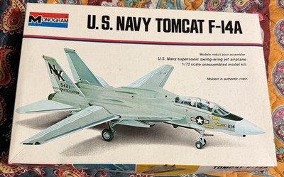 vintage 1973 MONOGRAM  US NAVY TOMCAT F-14A  MODEL KIT (#5992) 1/72 SCALE rare